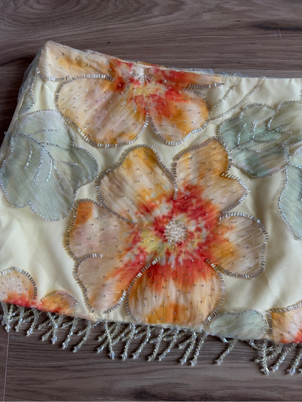 Peppermayo Yellow Floral Beaded Mini Skirt